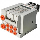 SMC solenoid valve 4 & 5 Port VQ VV5Q21-L, 2000 Series, Base Mounted Manifold, Plug-in, Lead Wire Cable